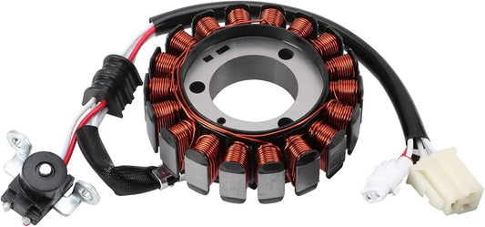 Yamaha motorcycle coil stator replacement with copper windings and connector plug