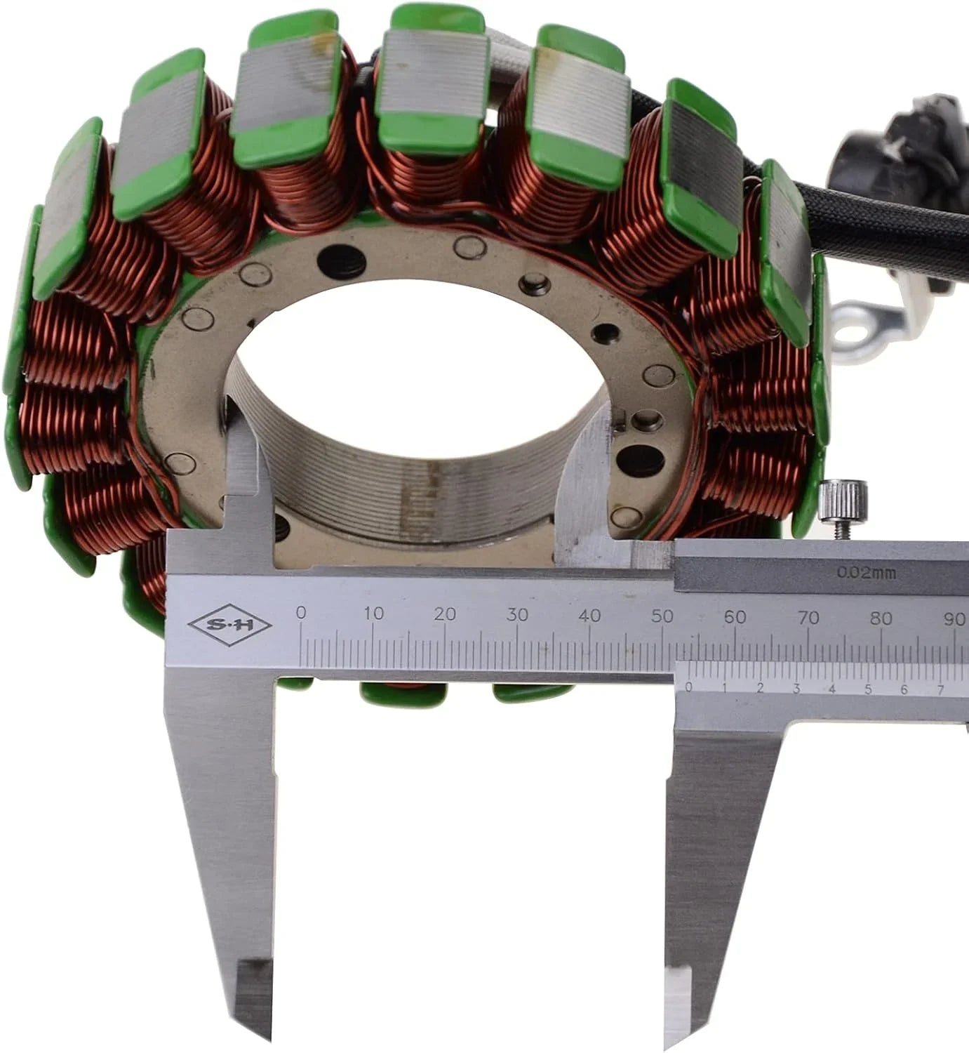 Yamaha MT-07 FZ-07 XSR700 motorcycle stator measured with caliper tool