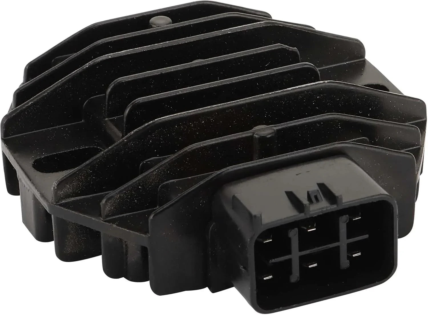Black Yamaha Rhino 660 Grizzly 660 rectifier voltage regulator with cooling fins
