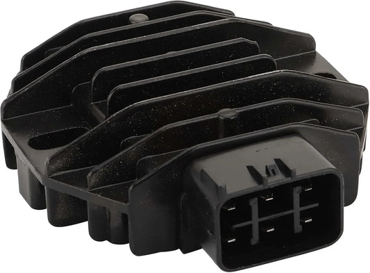 Black Yamaha Rhino 660 Grizzly 660 rectifier voltage regulator with cooling fins