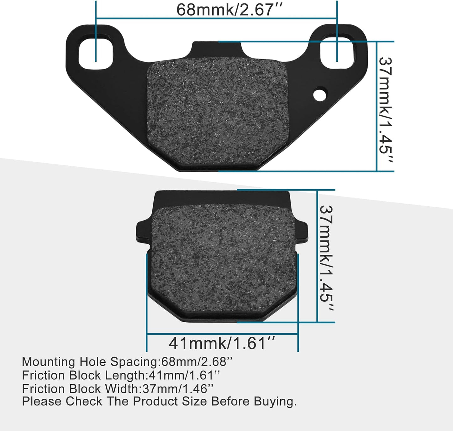 Disc Brake Pad for 50cc-250cc ATV Dirt Bike Moped Scooter