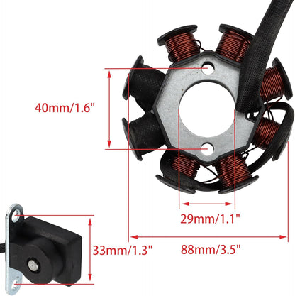 GY6 49cc 50cc 125cc 150cc 8-Coil 4-Wire AC Stator for 139QMB 157QMJ