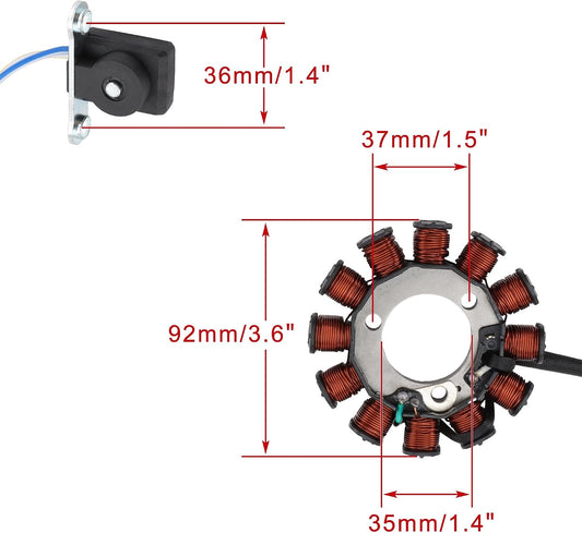 2008–2015 Honda CBF125 12-Coil 4-Wire Stator 31120-KWF-941