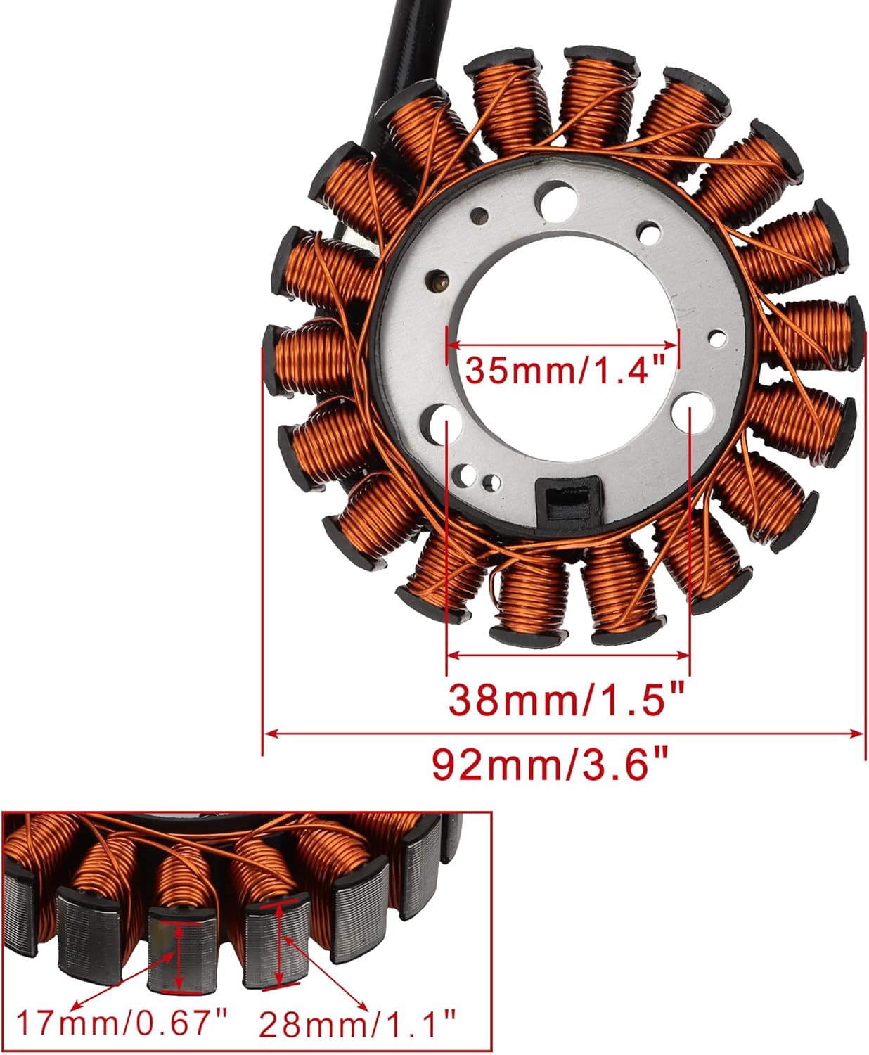 1990–2007 Honda CBR250 CB250 Hornet Jade 250 18-Coil 3-Wire Stator 31120-KY1-003