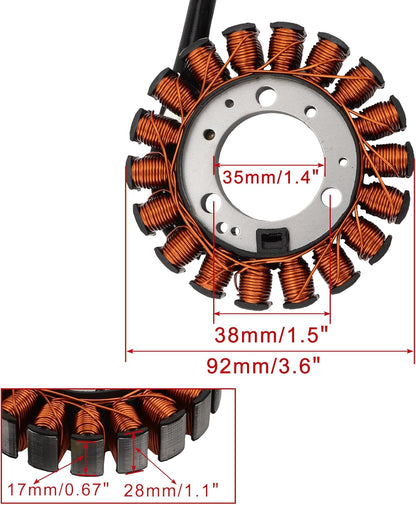 1990–2007 Honda CBR250 CB250 Hornet Jade 250 18-Coil 3-Wire Stator 31120-KY1-003