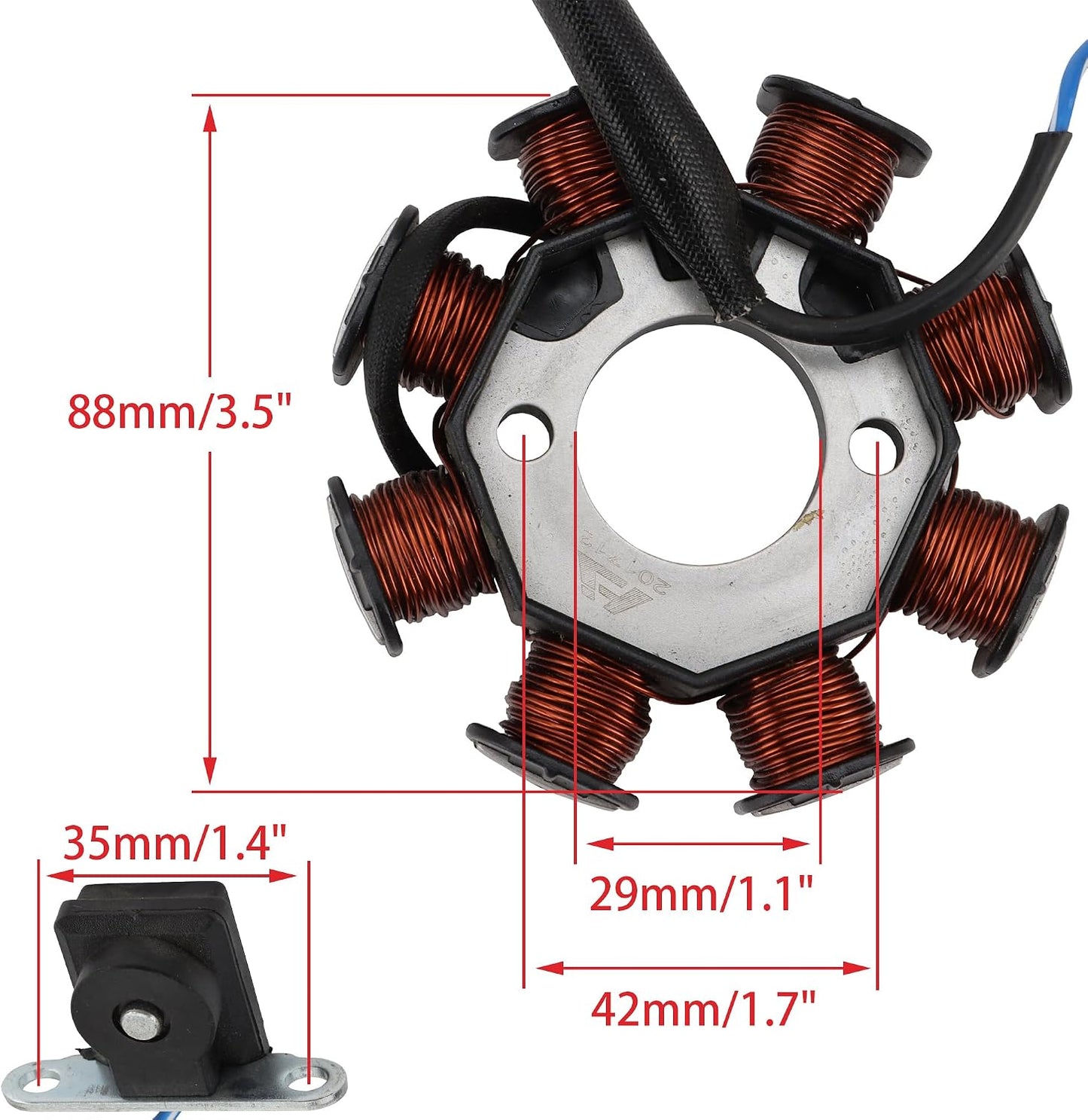 2003–2007 Honda SPACY 100 SCR100 8-Coil 4-Wire Magneto Stator