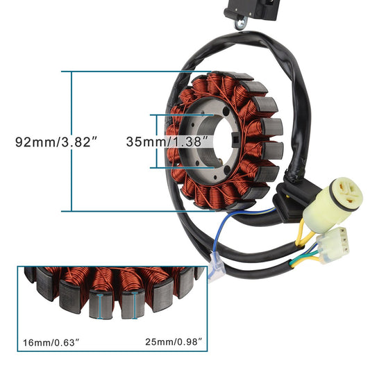 1988–2000 Honda TRX300 FourTrax 300 18-Coil 6-Wire Stator 31120-HC4-004