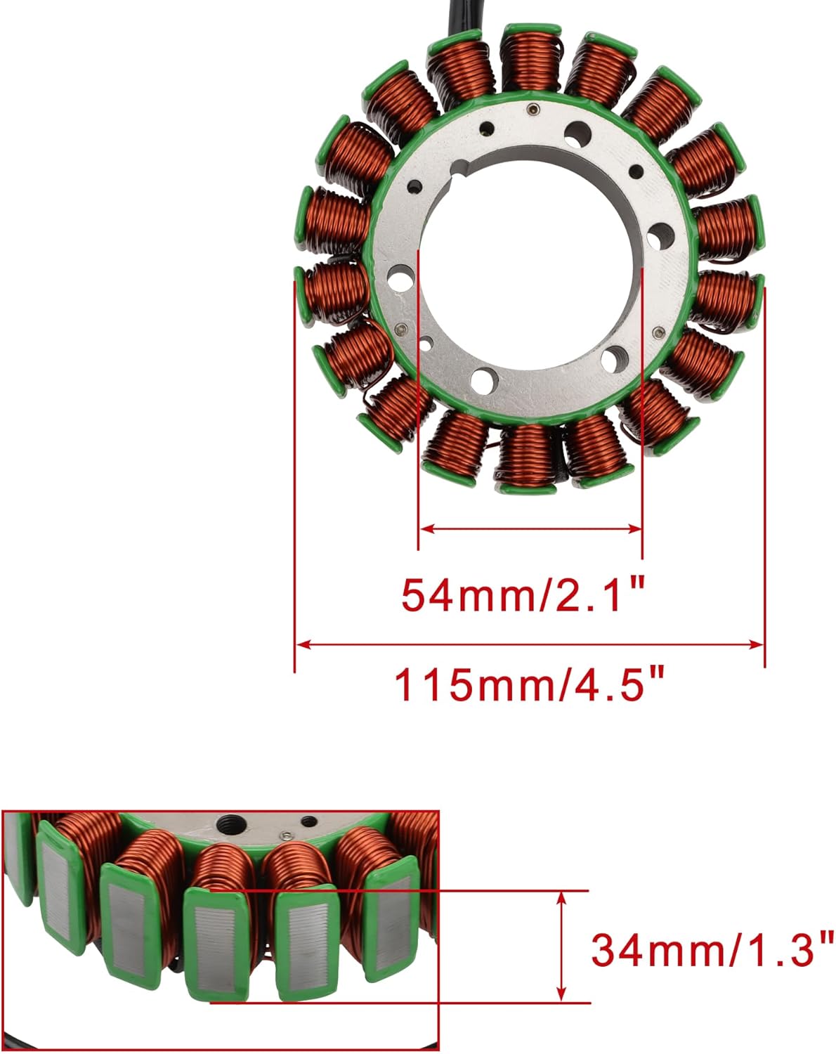 1995–2007 Honda VT1100C2 VT1100C3 Shadow 18-Coil 3-Wire Stator 31120-MAH-005