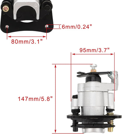 Front Rear Hydraulic Disc Brake Caliper for Econelo UTV ATV Go Kart