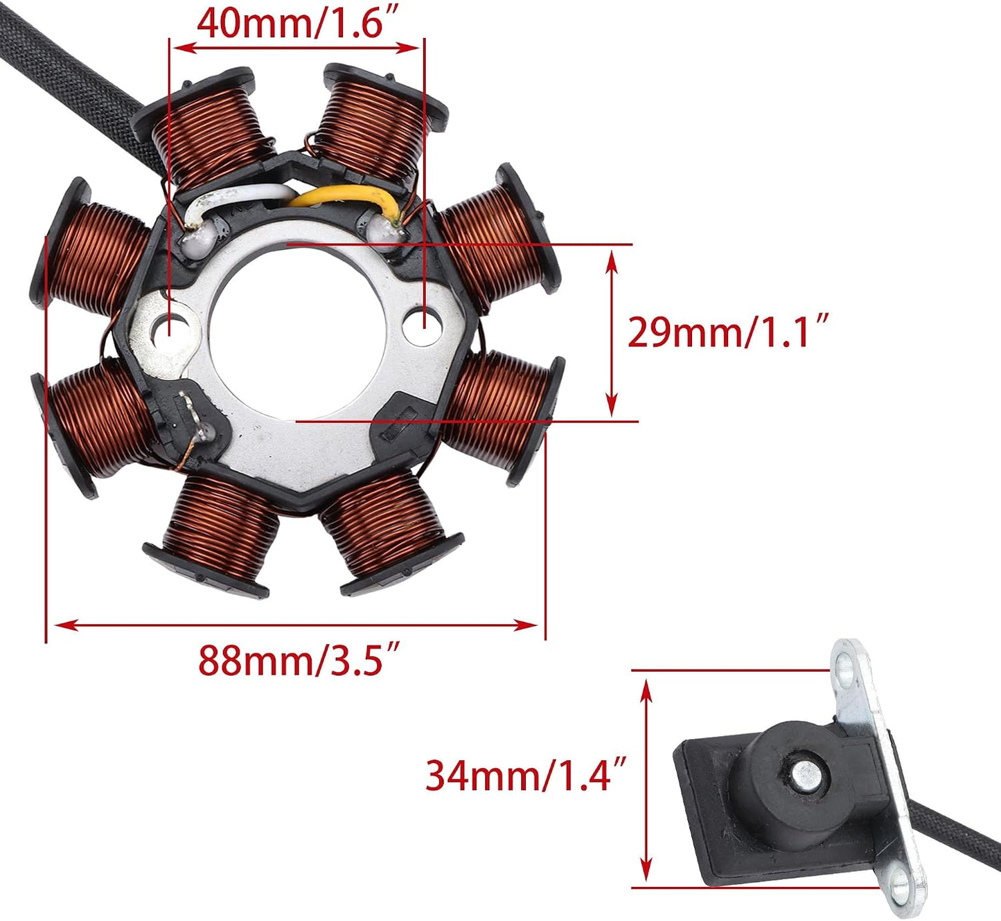 2007–2020 Kawasaki KFX90 KSF90 Mongoose 90 8-Coil 3-Wire Stator