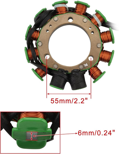 1985–2005 Kawasaki KLX250 KLR250 KL250 12-Coil 4-Wire Stator 21003-1121