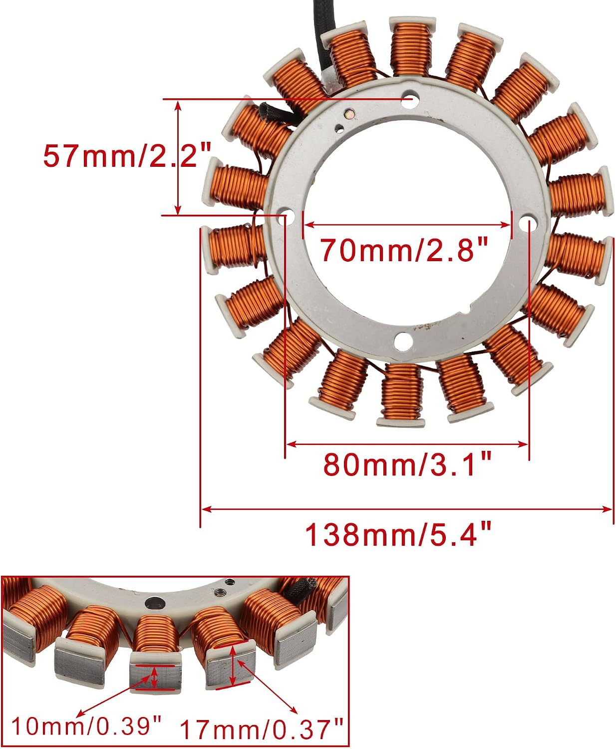 2005–2021 Kawasaki Mule 600 610 SX 18-Coil 2-Wire Stator 59031-2132