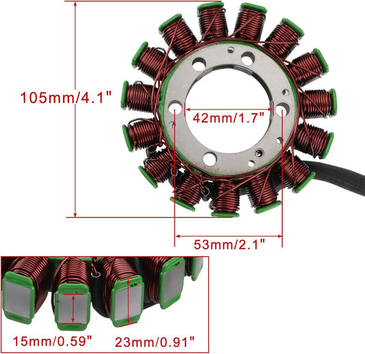 2006–2007 Kawasaki Ninja ZX-10R ZX1000D 15-Coil 3-Wire Stator 21003-0036