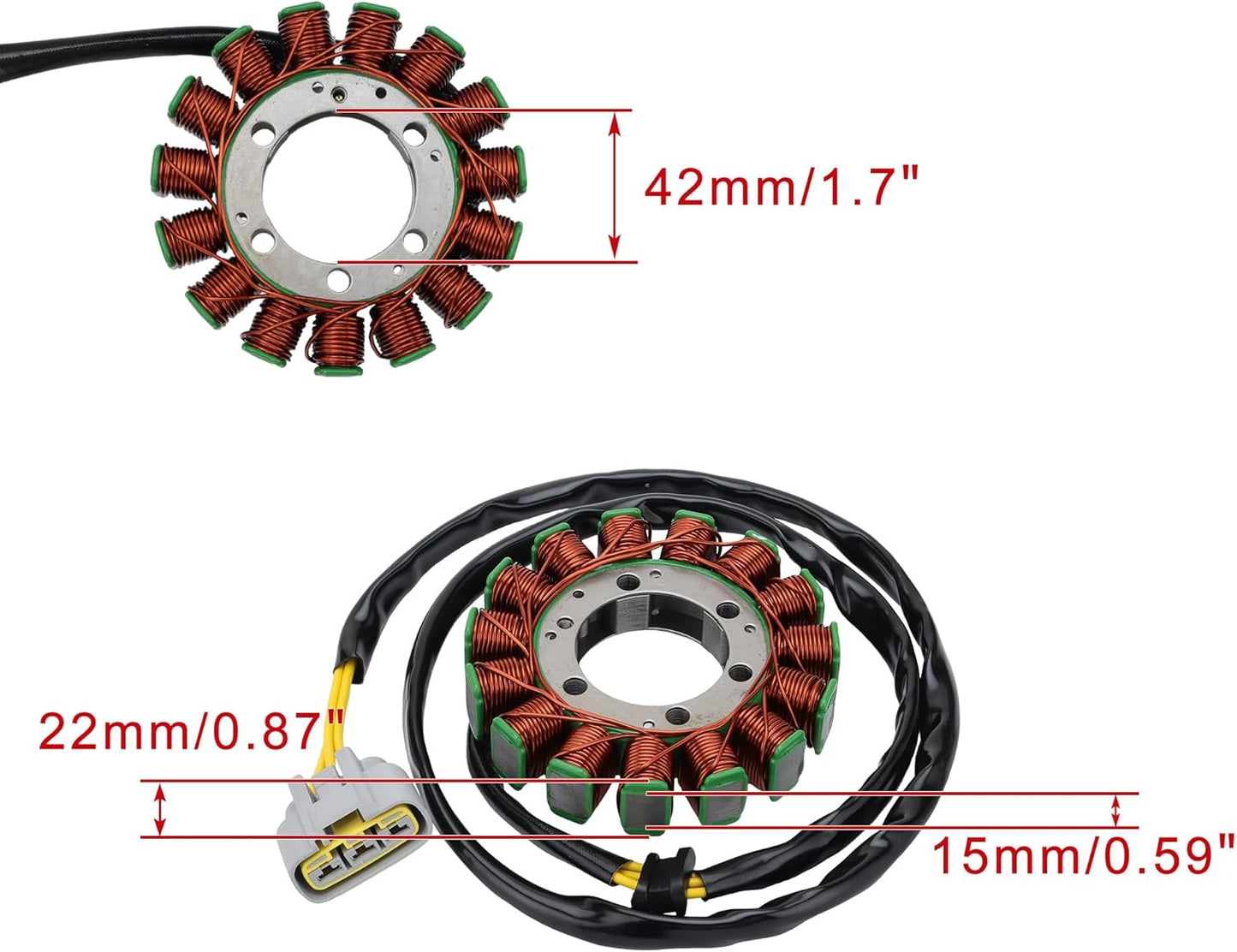 2009–2012 Kawasaki Ninja ZX-6R 15-Coil 3-Wire Stator 21003-0083