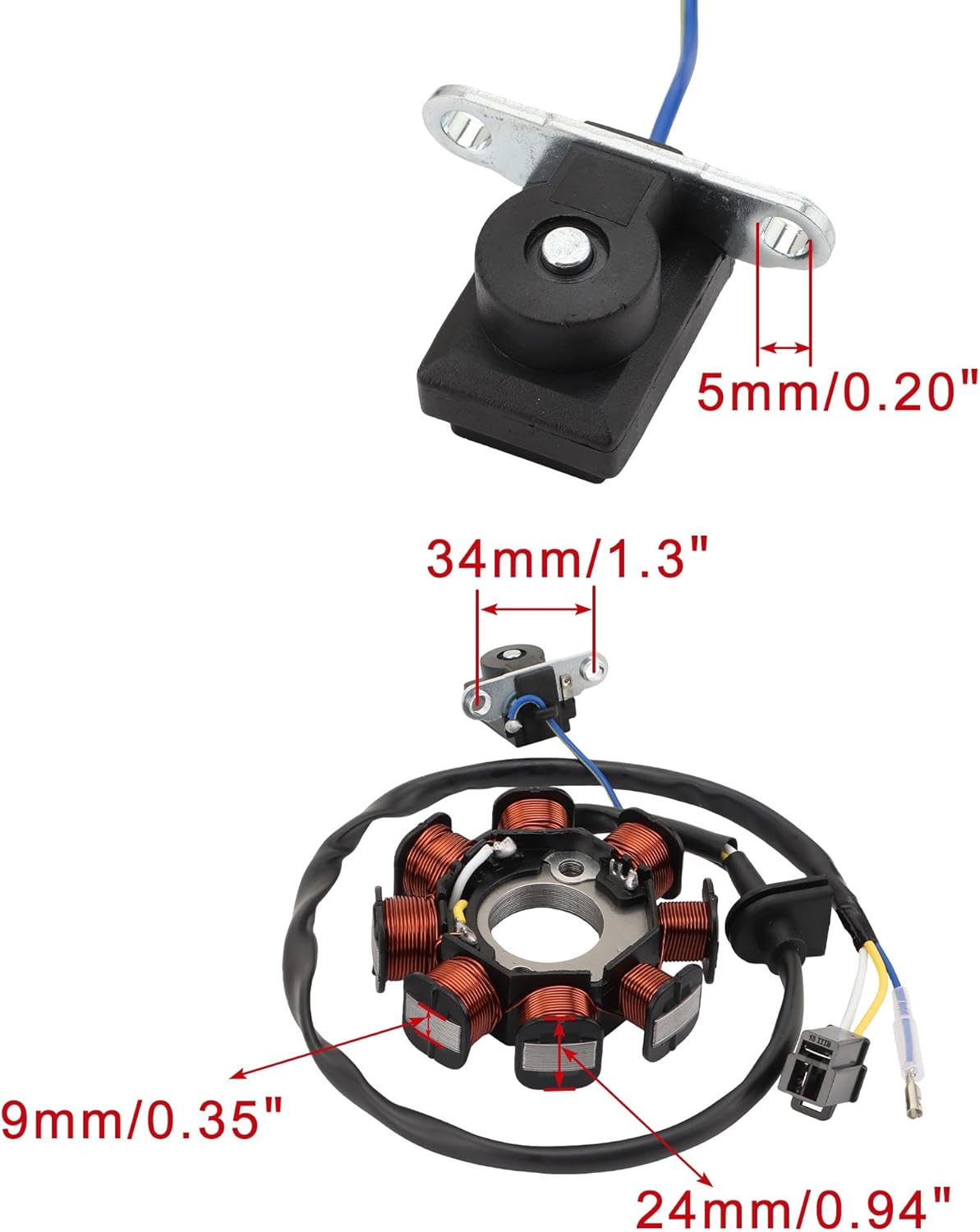 2004–2015 KYMCO Vitality People S Agility VP50 8-Spulen 3-adriger Stator