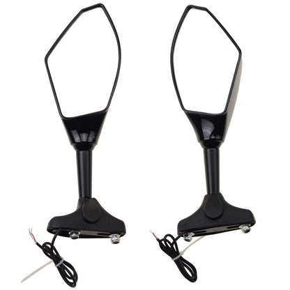 LED Turn Signal Mirrors for Suzuki GSX-R Yamaha R1 R6 Ninja | 70mm Mount