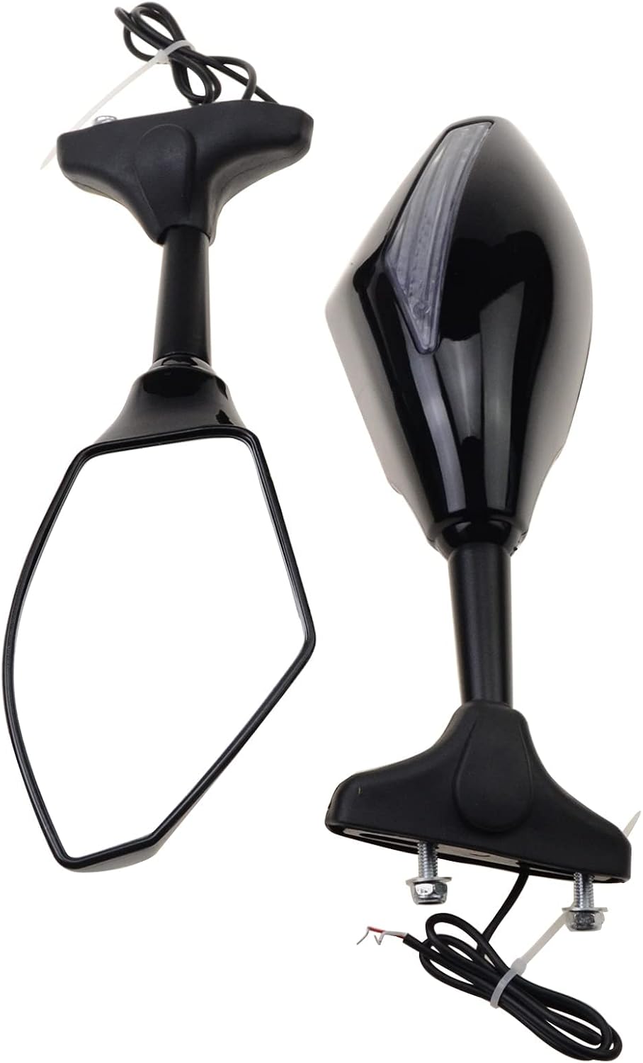 LED Turn Signal Mirrors for Suzuki GSX-R Yamaha R1 R6 Ninja | 70mm Mount