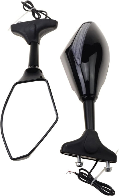 LED Turn Signal Mirrors for Suzuki GSX-R Yamaha R1 R6 Ninja | 70mm Mount
