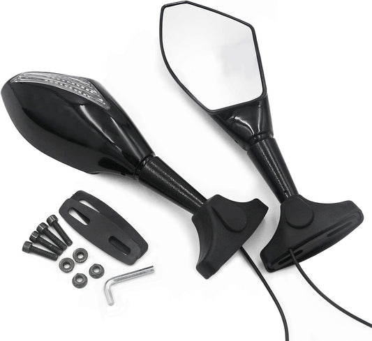 LED Turn Signal Mirrors for YZF-R6 Ninja CBR600RR GSXR – 2 Pack