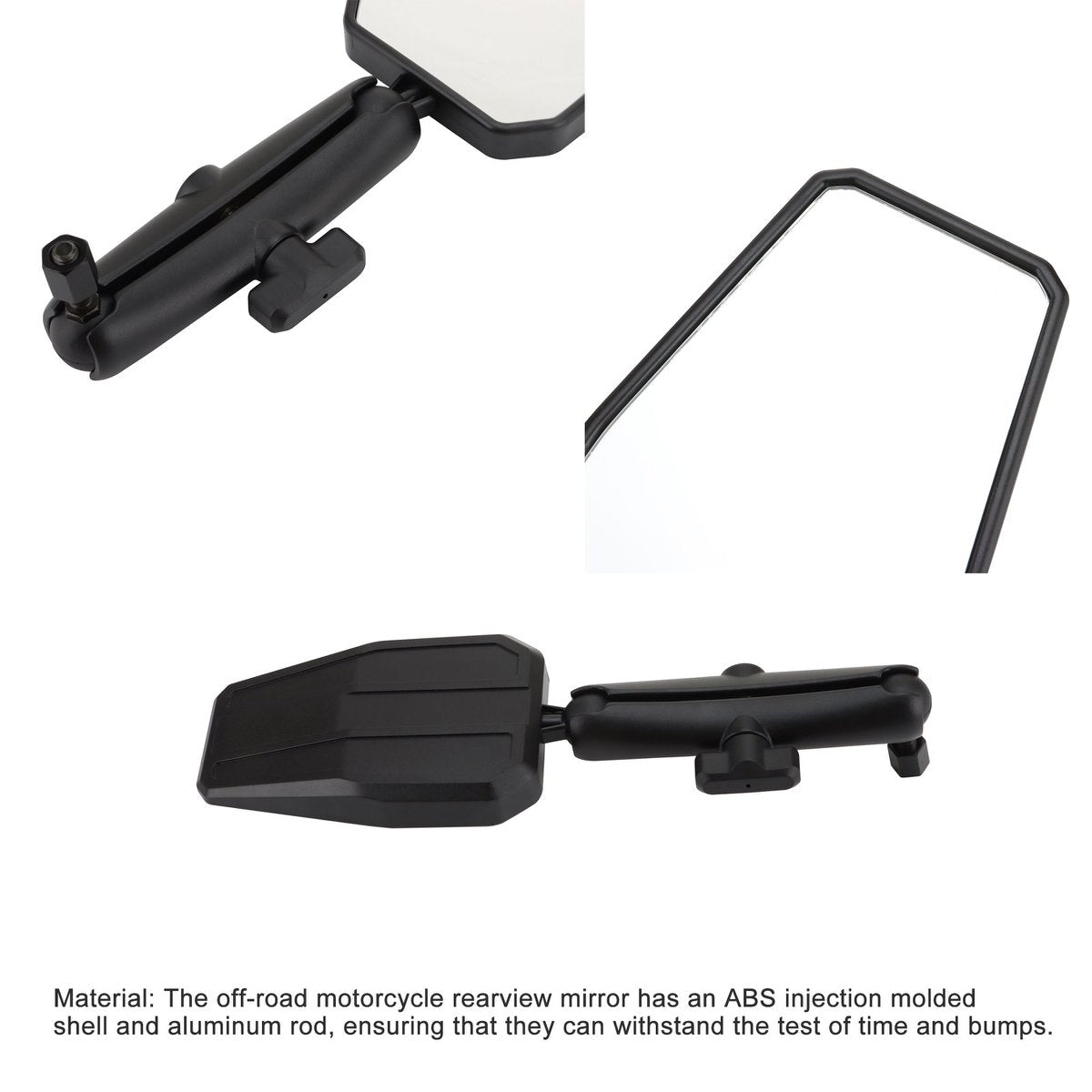M8/M10 Side View Mirrors for Motorcycle ATV with Adapters