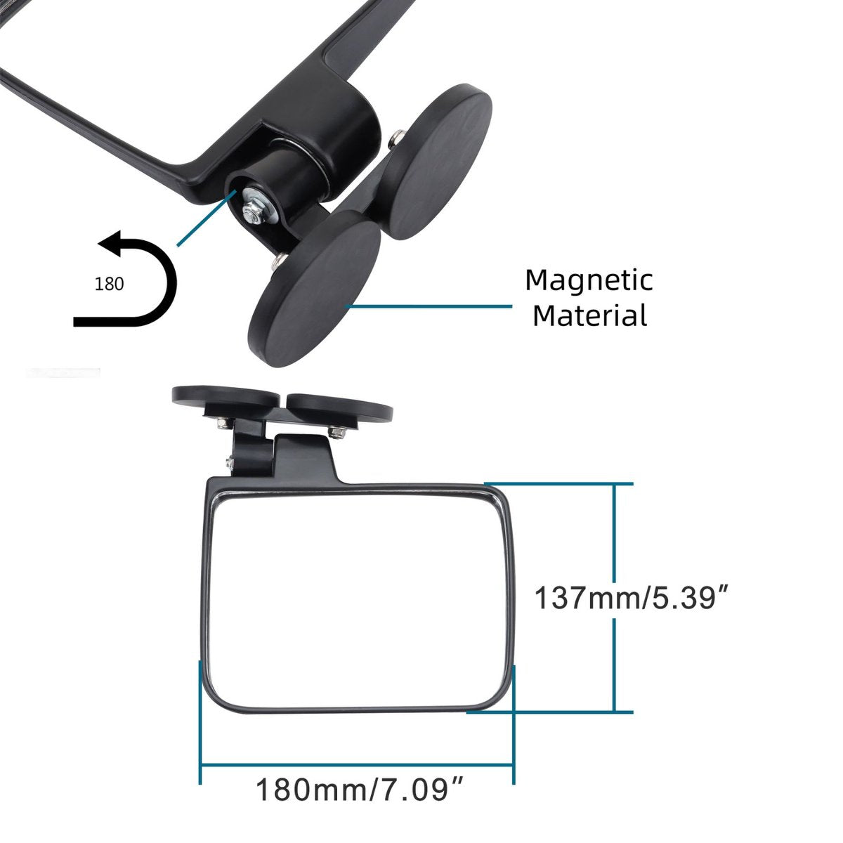 Magnetic Side View Mirrors for Tractor Forklift Mower UTV