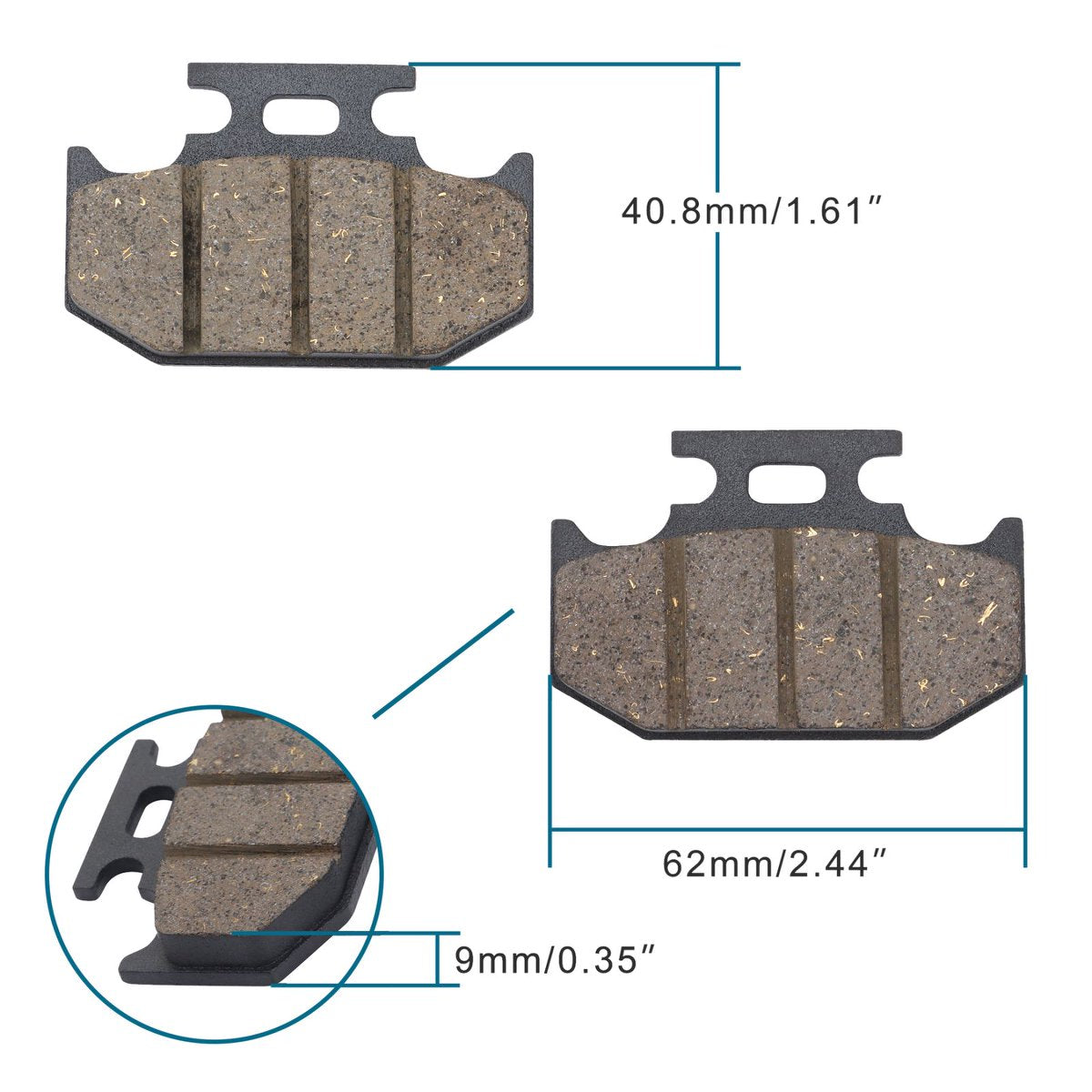 Rear Brake Pads for 50cc-150cc Dirt Pit Bike ATV Quad 4 Wheeler