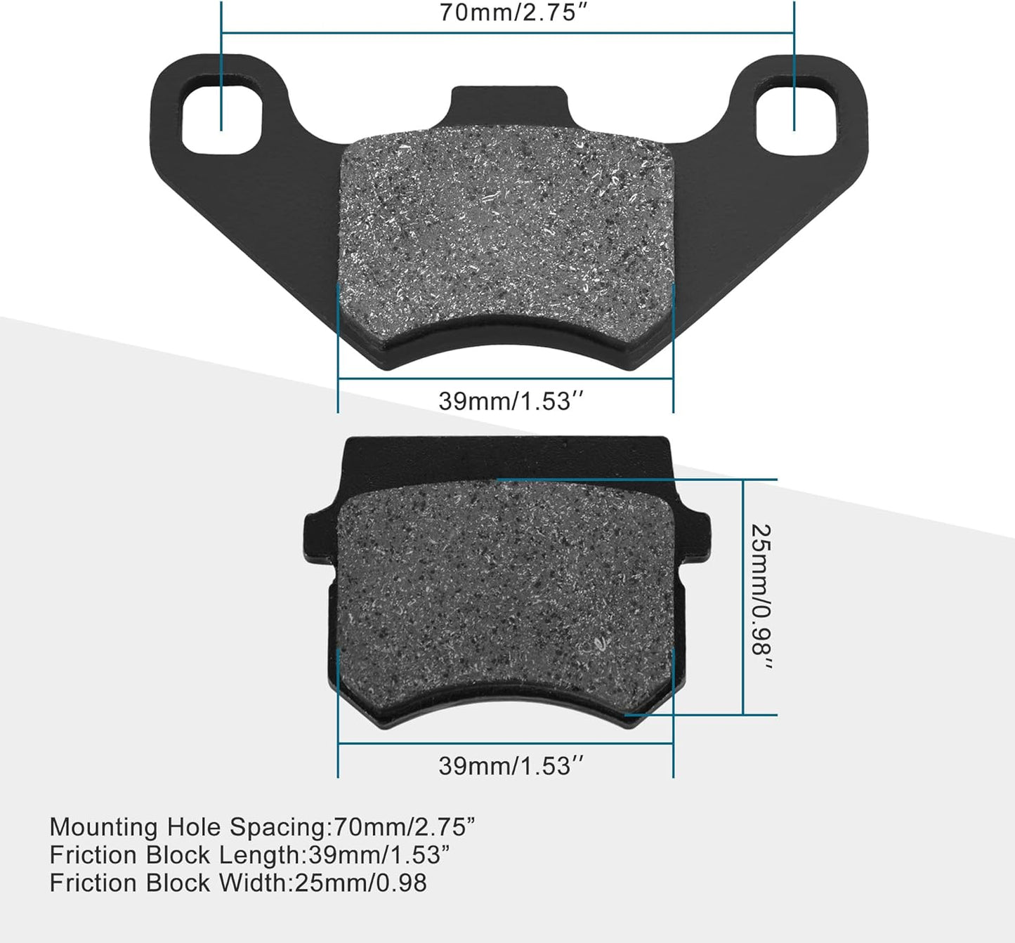 Plaquette de frein à disque arrière pour ATV Go Kart Quad Dune Buggy 50cc-125cc  