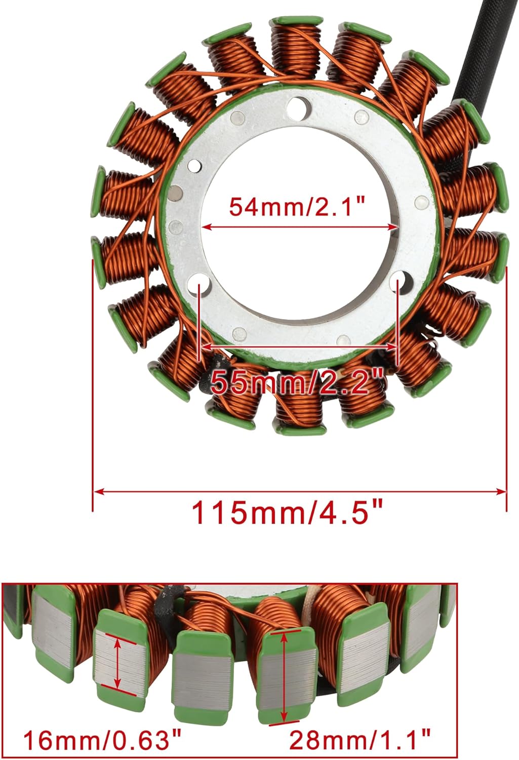 2010–2017 Suzuki DF40A DF50A DF60A Outboard 18-Coil 5-Wire Stator 32120-88L00