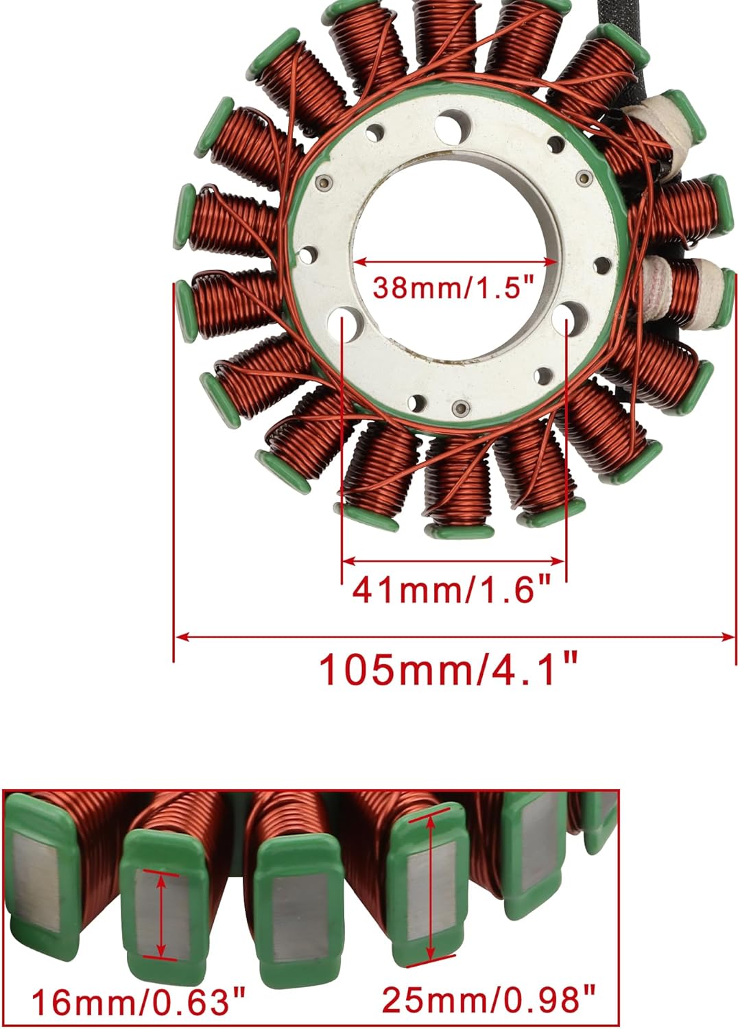 2015–2022 Suzuki DL650 DL650X V-Strom 650 18-Coil 5-Wire Stator 32101-28K00