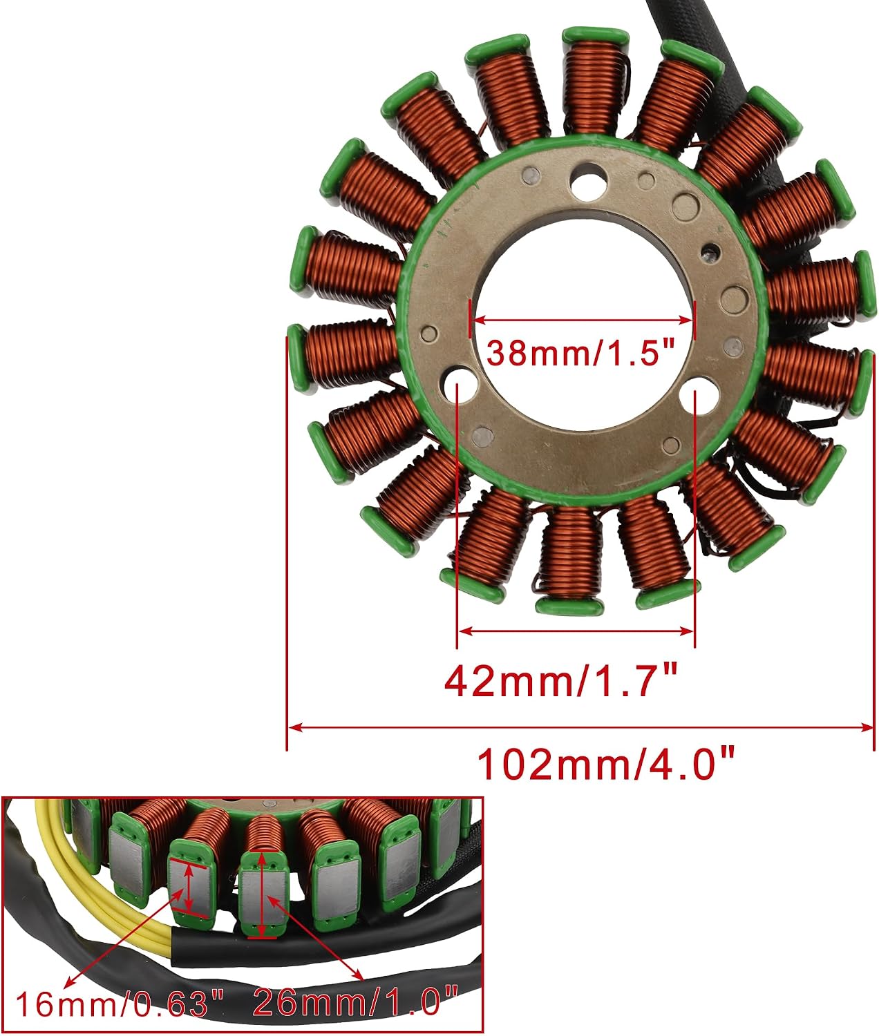 1985 Suzuki GSX1100EF 18-Coil 3-Wire Stator 31401-00A00