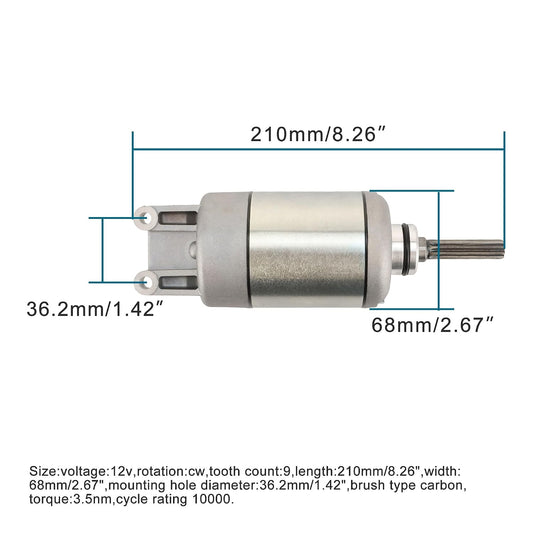 Starter Motor for Suzuki KingQuad 750 LT-A750X 2009–2024 | 31100-31G11