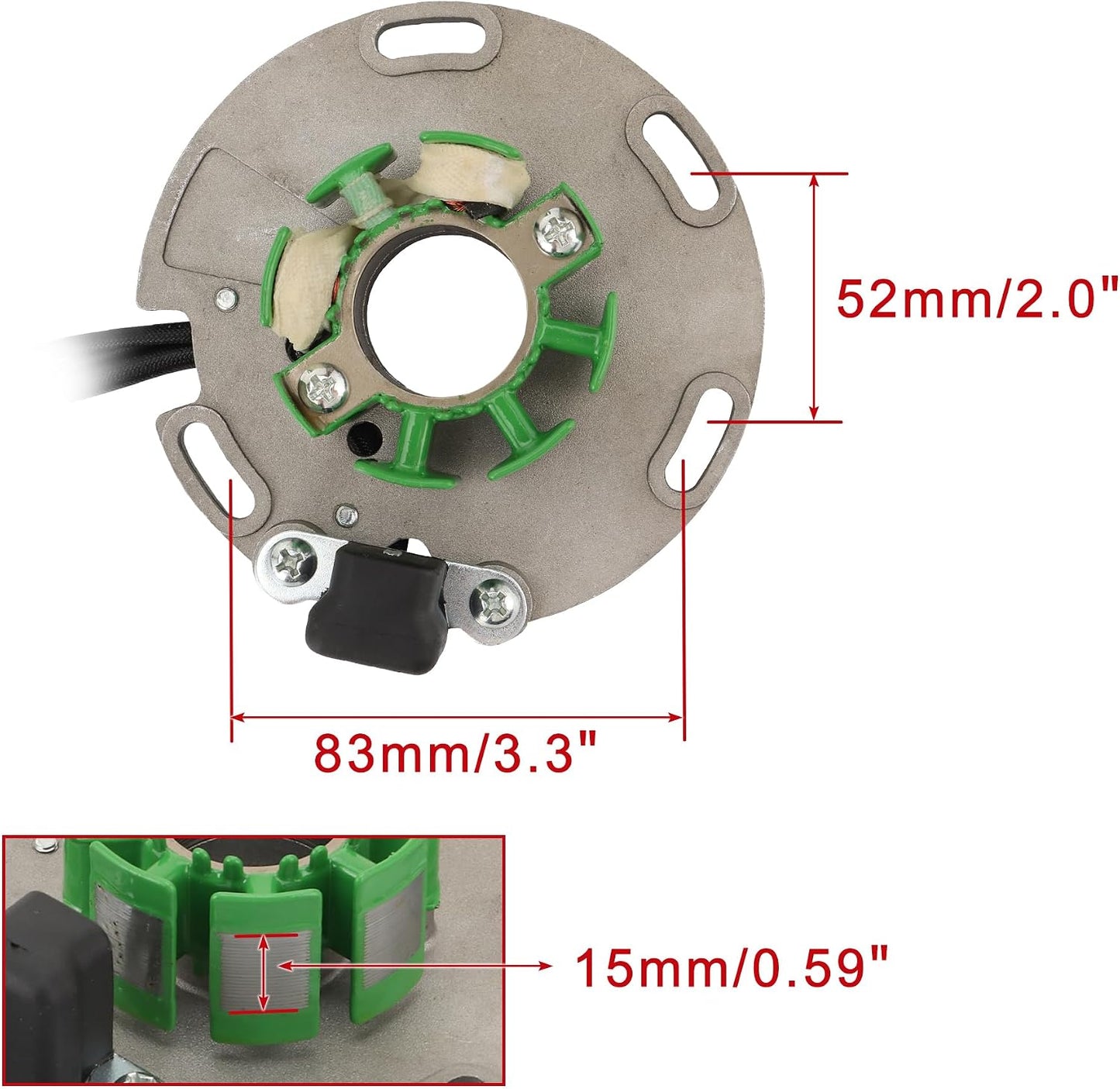 1989–1995 Suzuki RM125 RM250 6-Coil 4-Wire Stator 32101-27C00