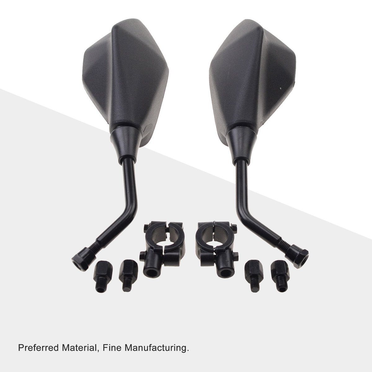 Universal M10 Side View Mirrors with M8 Adapters for Motorcycle ATV – 2 Pack