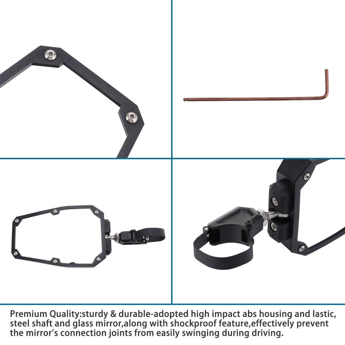 UTV Side View Mirrors with Clamps for RZR 900 1000 X3 Pioneer