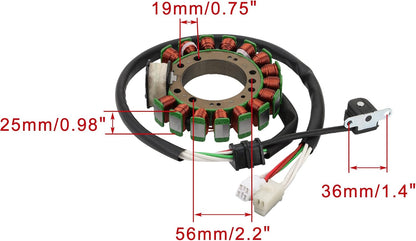 1998 Yamaha Grizzly 600 YFM600FW 15-Coil 7-Wire Stator 4WV-85510-00