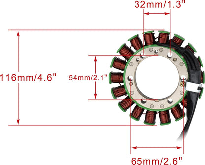 1997–2004 Yamaha XVS650 V-Star Drag Star Custom 18-Coil Stator 2GV-81410-20