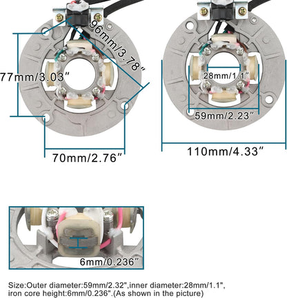 1998–2005 Yamaha YZ250F YZ400F YZ426F YZ450F 4-Coil 6-Wire Stator