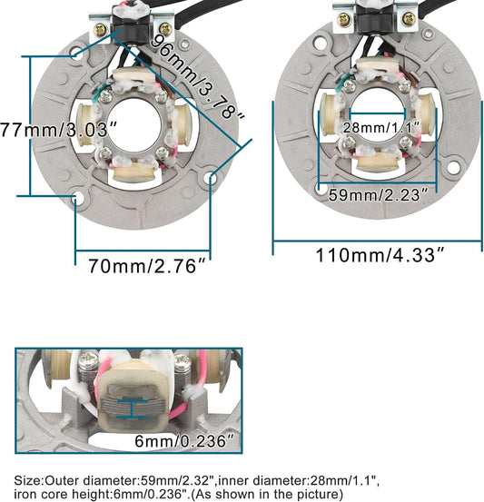 1998–2005 Yamaha YZ250F YZ400F YZ426F YZ450F 4-Coil 6-Wire Stator